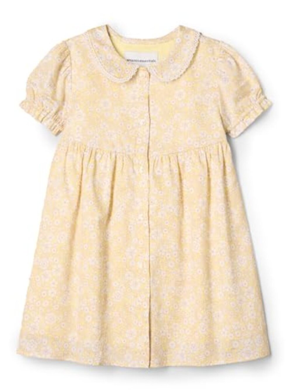 Baby Girls Cotton Sateen Fit Flare Dress Peter Pan Collar Ruffles